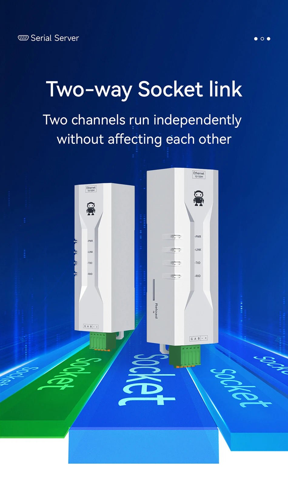 Serial to Ethernet Serial Server RS485 ModBus Gateway CDEBYTE NE2-D11P Signal Isolation 2-Way Socket Link Standard MQTT