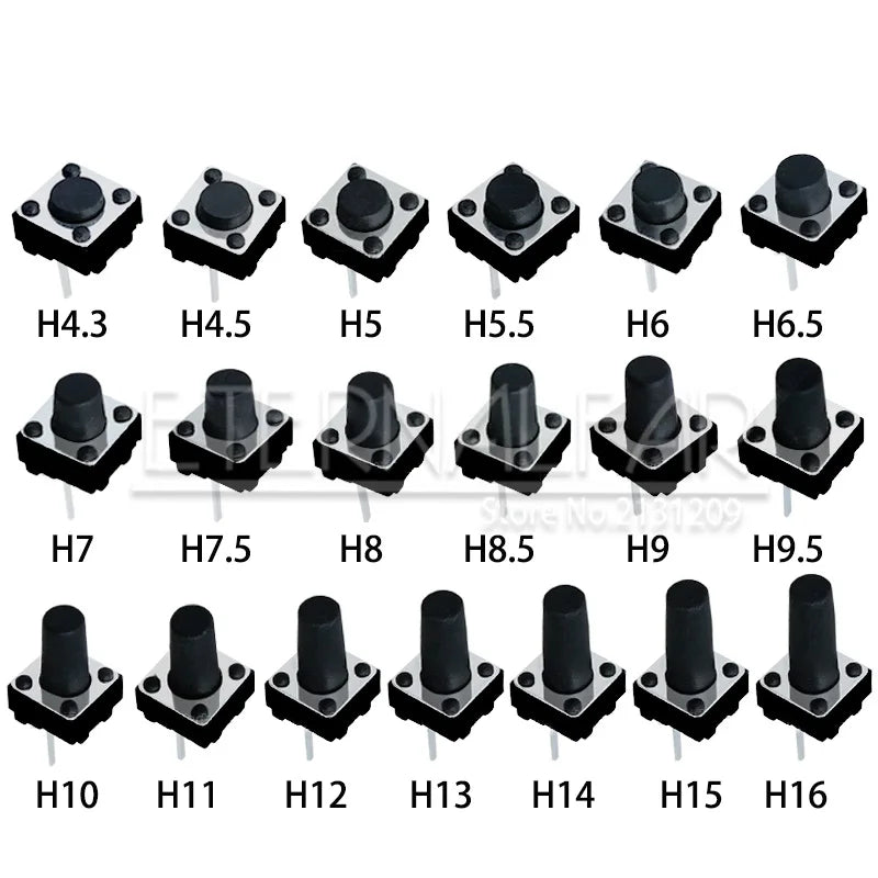 Tact Push Button Switch 12V Copper 4PIN DIP2 SMD Micro Switch 6X6X5 4.3 5 5.5 6 7 8 9 10 11 12 13 15MM TV Toys Home Use Button