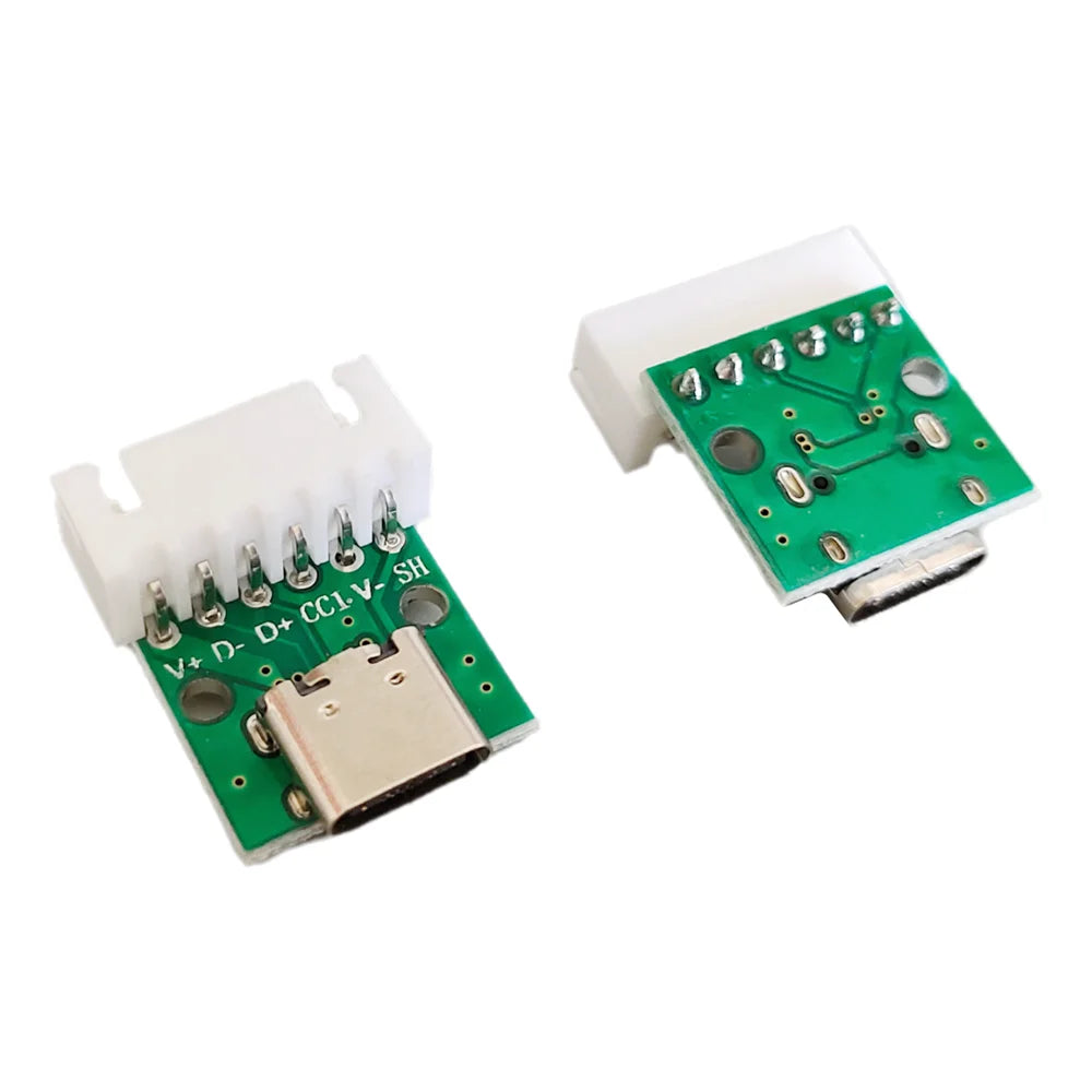 5/10/20Pcs USB 3.1 Type C 16 Pin to 6P 2.54mm Test PCB Board Adapter Connector Socket for Data Line Cable Transfer & Debugging