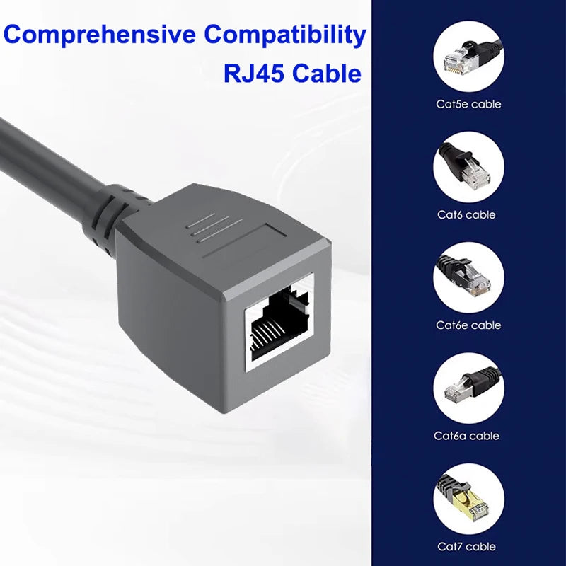 For Starlink Gen3 Ethernet Adapter Cable Extension to RJ45 Female Coupler Waterproof with Starlink Router Dish Outdoor Extender