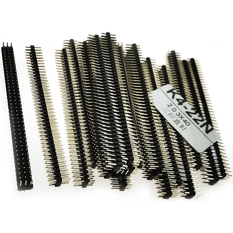 5pcs 2.0mm 3*40P Triple Row Straight 90D Right Angle R/A Breakaway Rohs Gold PCB Male Female Pin Header Connector 3x40pin