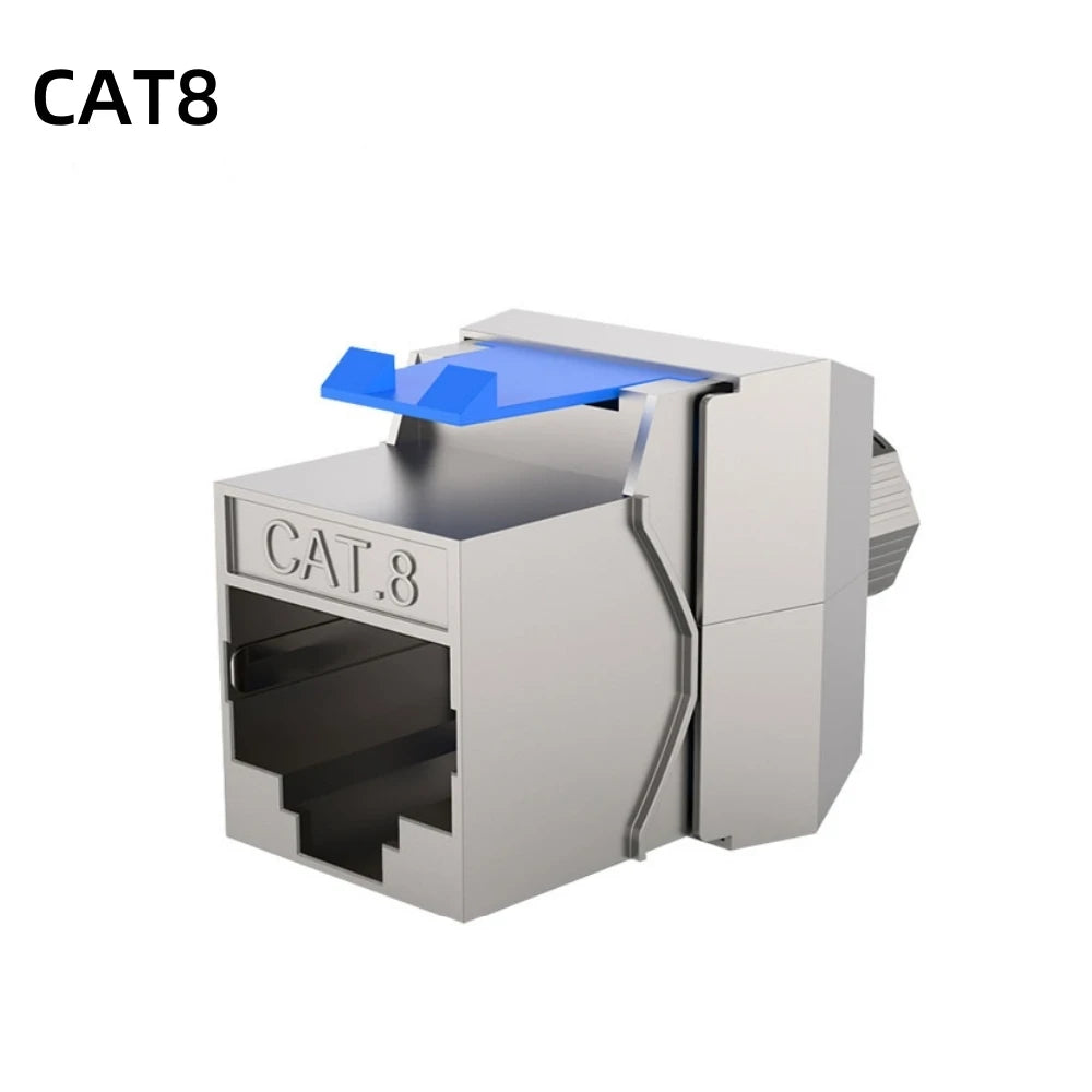 ZoeRax 1pcs RJ45 Shielded cat6A Cat7 Keystone Jack 180 Degree Toolless Zinc-Alloy Housing Keystone Jack