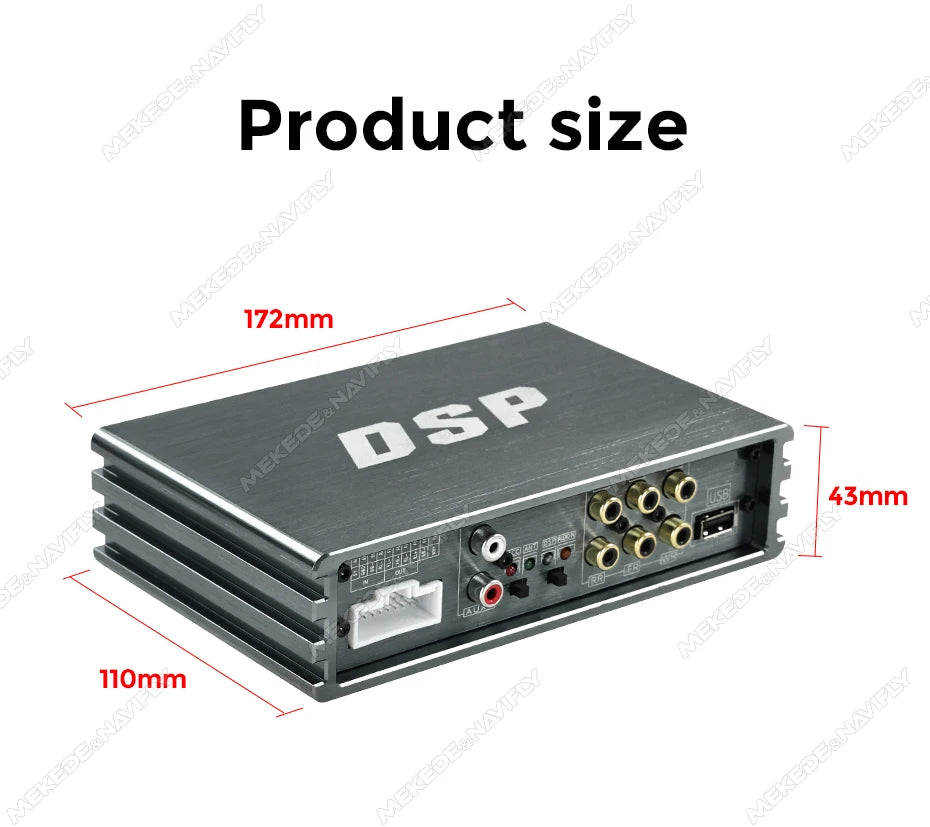 MEKEDE&NAVIFLY 4*50W Car DSP Amplifier Intelligent Car Audio System Universal Car Radio Digital Audio Processor Stereo Amplifier