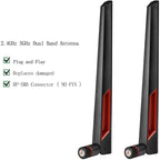 Dual Band 2.4GHz 5.8GHz Wifi Antenna + 15CM Cable to RP-SMA for Mini PCIe Card Wireless Routers, PC Desktop, Repeater
