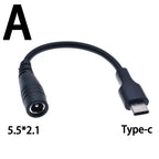 5.5*2.1mm DC Power Plug Waterproof Jacket Female To Micro USB / Mini USB / Type C Male Adapter Cable