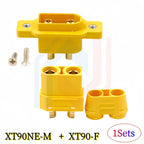 XT90NE-M with Fixed Base Male/Female Plug Charging Port XT90 Electric Vehicle Lithium Battery ESC Model Aircraft Connector