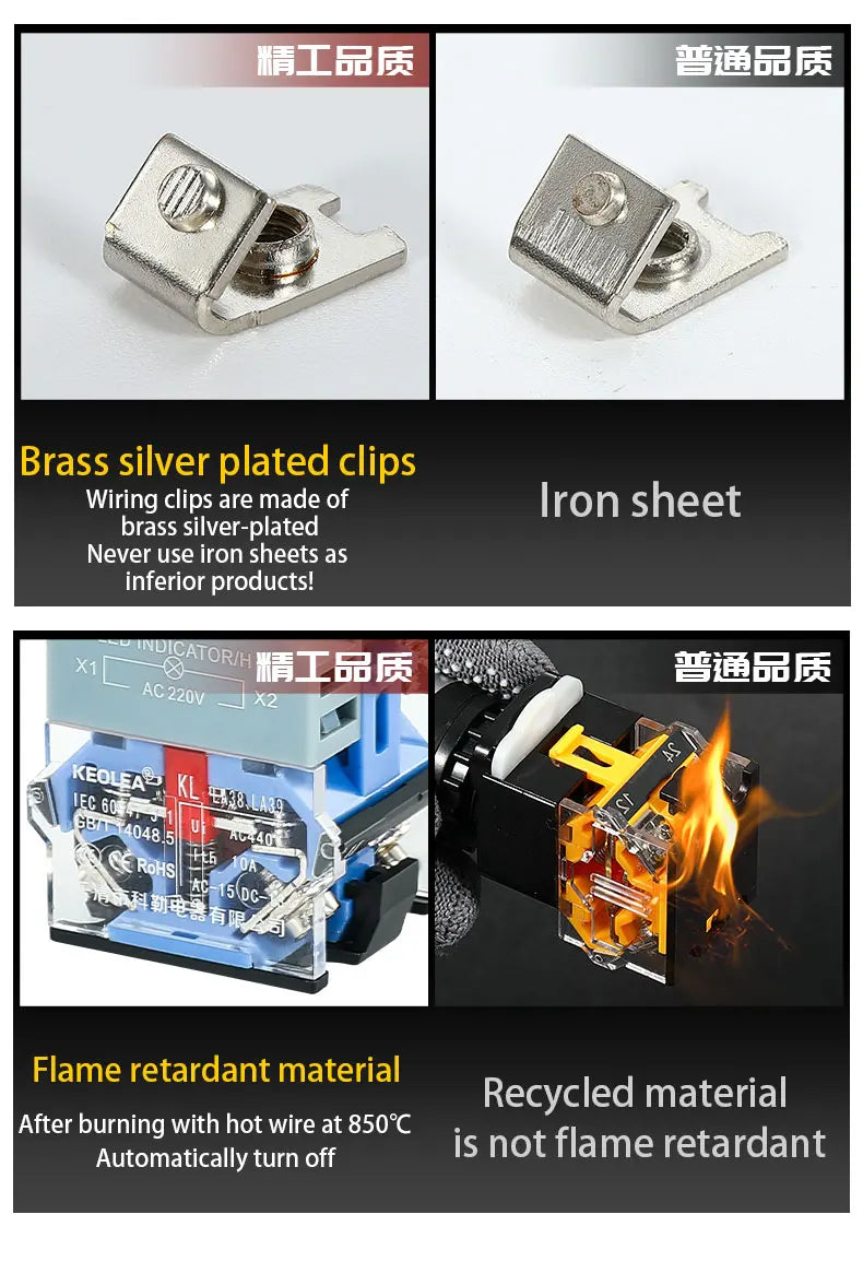 LA38 Emergency Stop 10A Self-locking Rotary Reset Latching Head Power Switch Mushroom Push Button Switch 22mm 1 NO I NC 2NC