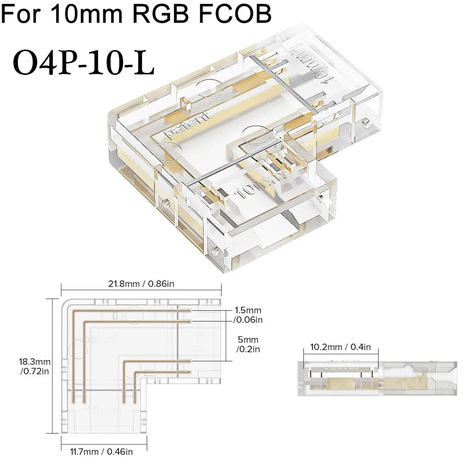 COB LED Wire Connector 5 8 10mm Connection Solderless Mini Buckle FCOB RGB CCT LED Strip Lights 2 3 4 Pin No Dark Area Connector