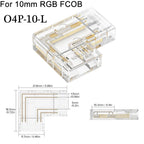 COB LED Wire Connector 5 8 10mm Connection Solderless Mini Buckle FCOB RGB CCT LED Strip Lights 2 3 4 Pin No Dark Area Connector
