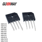 5PCS New 2A 3A 4A 6A 8A 10A 15A 600V 800V 1000V Diode Bridge Rectifier KBP206 210 310 KBL406 410 608 610 KBU810 1010 1510