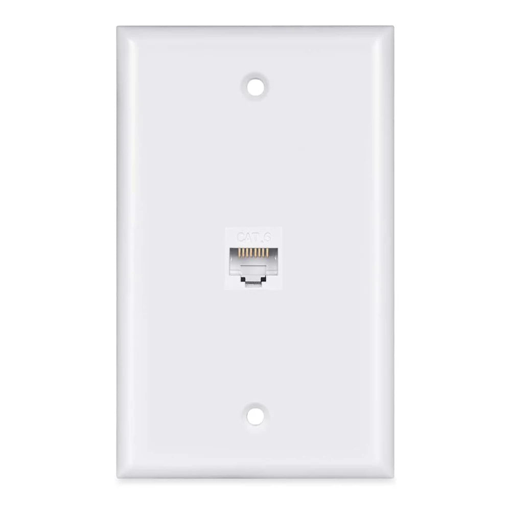 ZOERAX RJ45 Cat6 Ethernet Wall Plate with Female-Female Coupler Removable Compatible with Cat6/5/5e Ethernet Devices