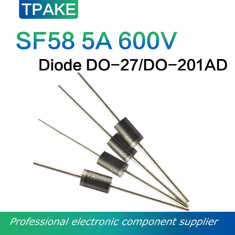 5pcs SF58 5A 600V DO-27 DO-201AD Ultra Fast Recovery Diode