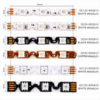 5V 12V WS2812 WS2815 S Shape Foldable Led Strip Light Addressable for DIY 60leds 6mm PCB I Dream Color 5050 RGB Pixels LEDLight
