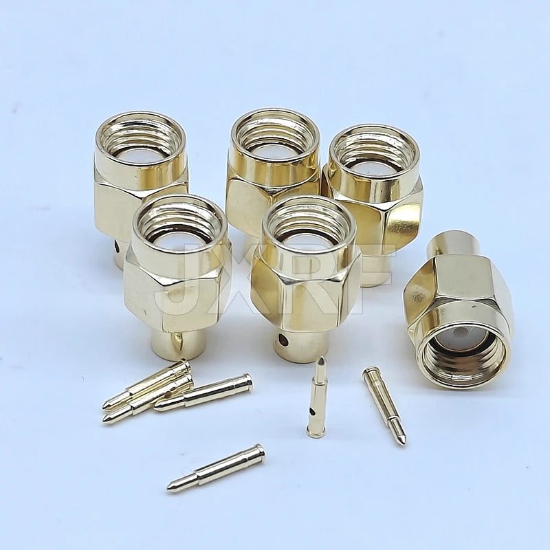 100pcs SMA Male Plug Connector Solder for RG402 .141 Semi-Rigid Cable 50 Ohm