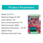 ZS-X11H V1 DC 6-60V 400W BLDC Three Phase DC Brushless Motor Controller Mini PWM Hall Motor Control Driver Board