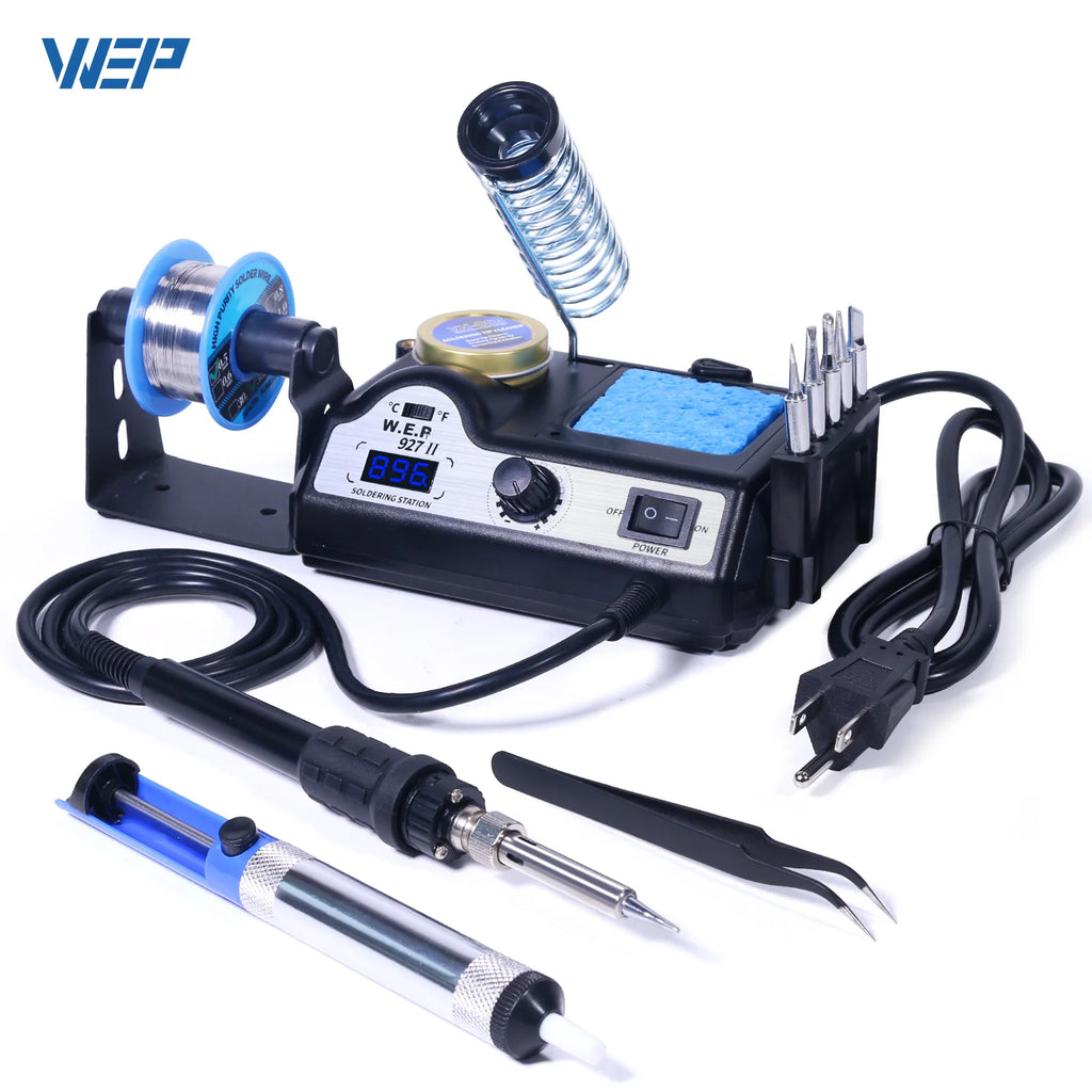 WEP 927-II 2 Helping Hands Electric Soldering Iron Station Digital Display 60W Soldering iron Kit Temperature Adjust Welding Too