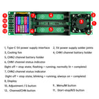 New 2-Channel Internal Resistance Tester 18650 Lithium Battery Auto Charge/Discharge Detector Module DC5V Type-C Interface