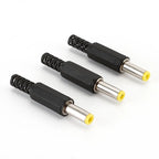 20pcs/10pcs/5pcs 5.5mm X 2.5mm / 5.5mm X 2.1mm DC Power Plugs Male Barrel Connectors Black 5.5×2.5 5.5×2.1