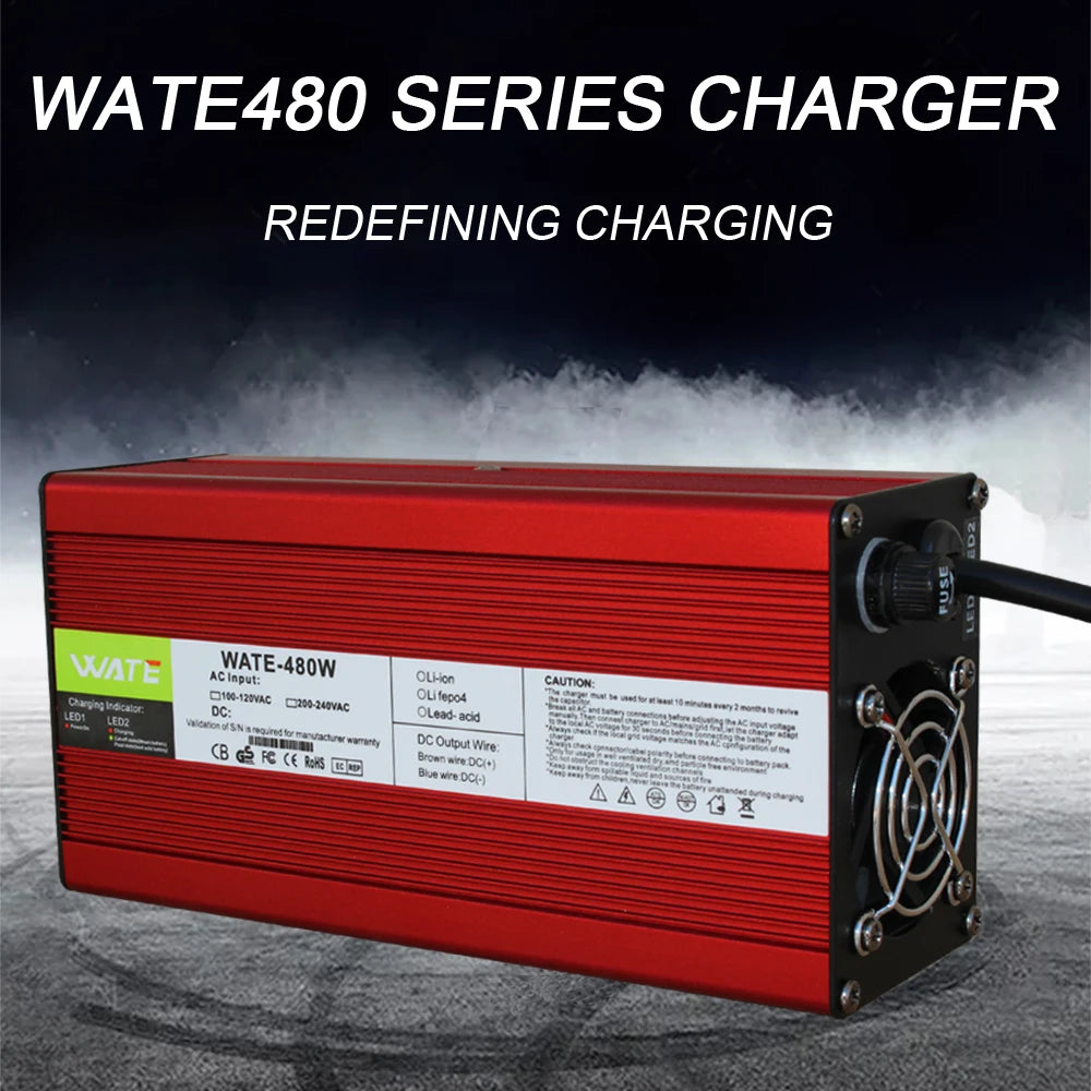 67.2V 6A Charger For 16S 59.2V Li-ion Battery 60V 6A Fast Charge Smart Aluminum Case Lipo Battery Charger 110V To 220V