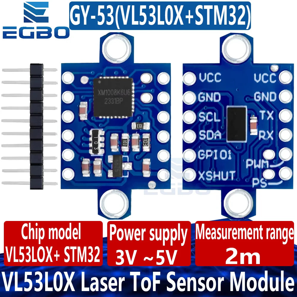 GY-53 VL53L0X Laser Distance Sensor 3.3V-5V I2C PWM High Precision Ranging Module