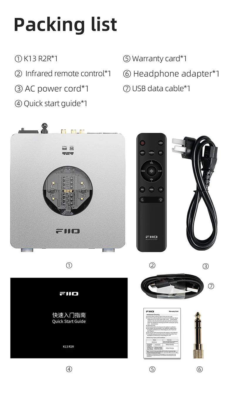 FiiO K13 R2R Desktop DAC Headphone AMP BT5.4 High-Fidelity 24Bit R2R DAC Powerful 2400mW Output LDAC Bluetooth Streamin Shanling