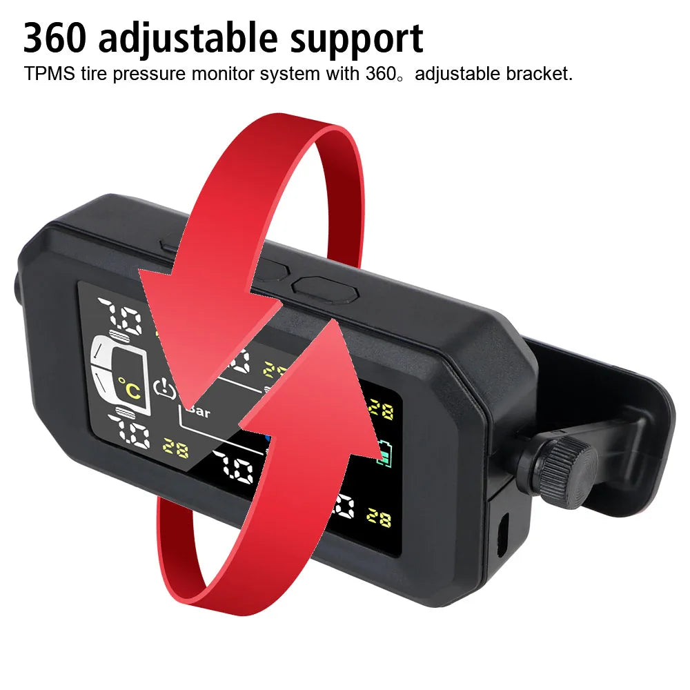 H13 Truck Car Tyre Pressure Monitor 6 External Sensors Tire Pressure Monitoring System Intelligent Temperature Warning Fuel Save
