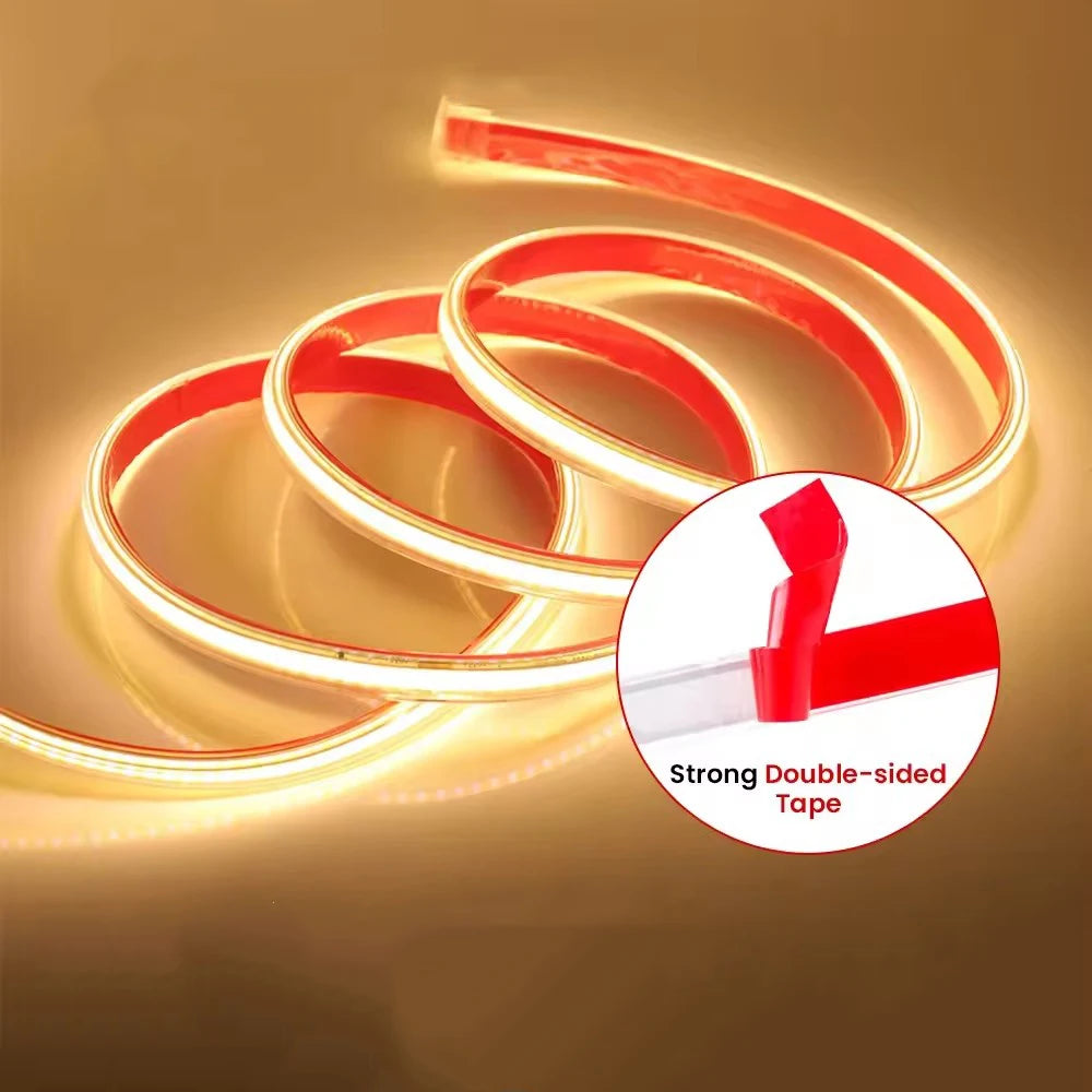 COB LED Strip 220V High Brightness 220V Led Strip Flexible Ribbon Tape for Room Bedroom Kitchen Lighting