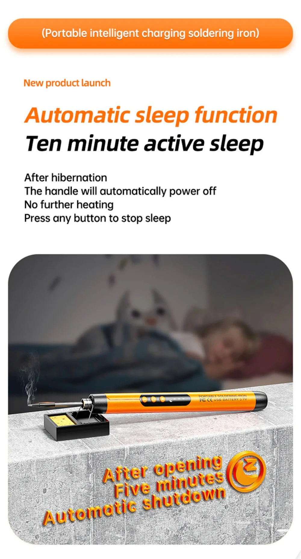 Portable Cordless Digital Soldering Iron USB Charging Adjustable Temperature 260-420℃ Solder Iron Multifunctional Intelligent
