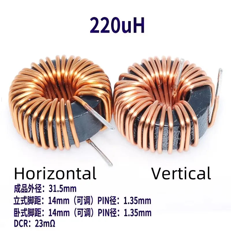 1Pcs High Current Magnetic Ring Inductor 106125-10uH 22uH 33uH 47uH 68uH 100uH Energy Storage Inductor Ring Inductor Choke Coil