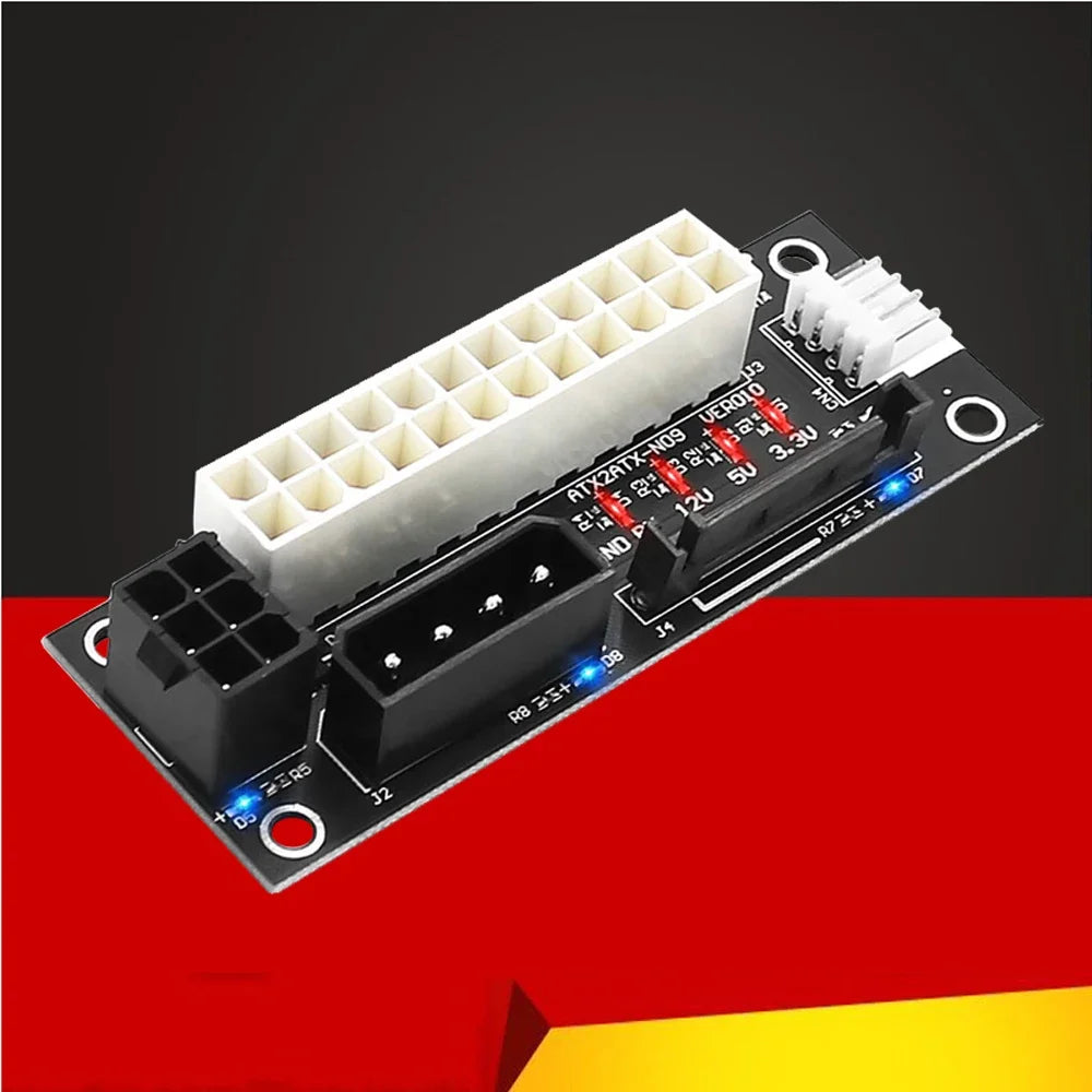 Power Supply Board Sync Extender Cable Add2psu Dual PSU Power Adapter for Graphics Card Mining ATX 24Pin to Molex 4Pin/SATA/6Pin