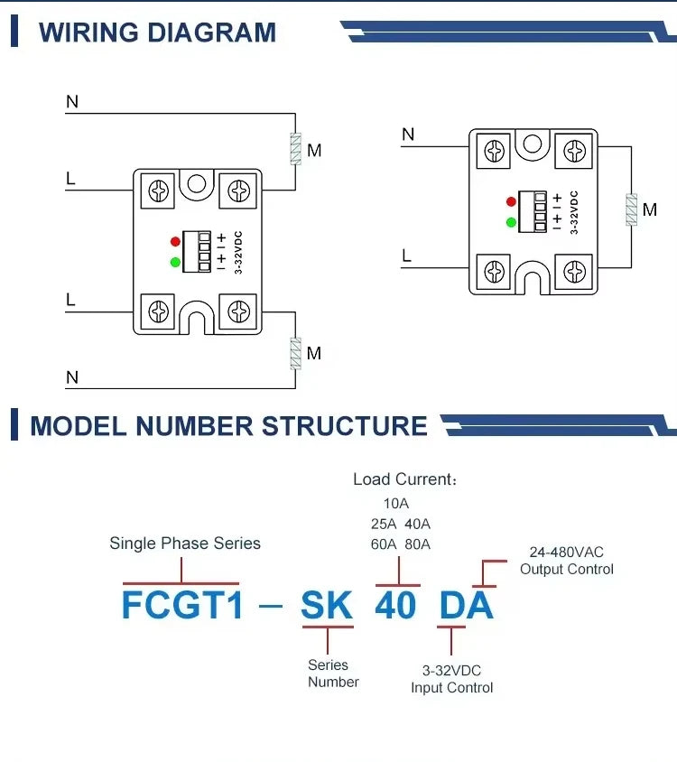 10A 25A 40A 60A 80A Dc Control Ac Dual Control Dual / Single Output Control Single Phase Solid State Relay