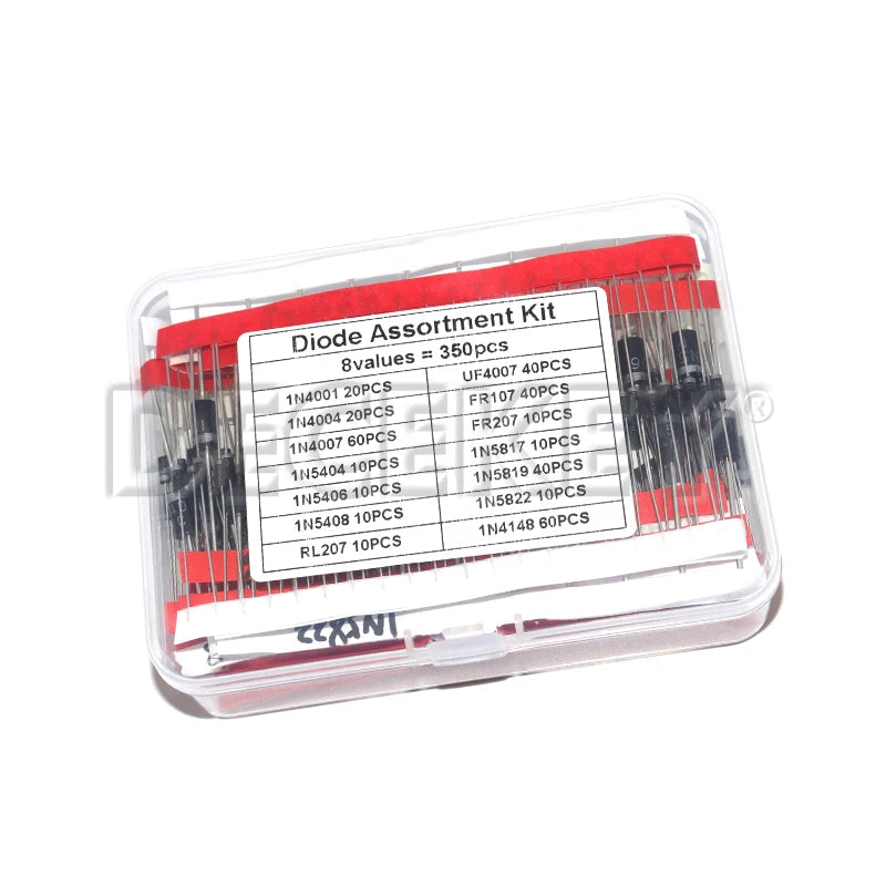 350PCS/box Diodes kit Rectifier/Fast Recovery/Schottky/Switching Diode Set 14Values 1N4001 1N4007 1N4148 RL207 UF4007 FR107 207