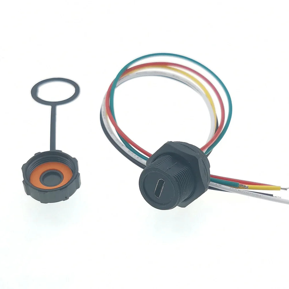 1pcs Threaded IP67 waterproof MICRO USB Connector USB-Micro Plug Socket With Cable PCB Female Connector Port