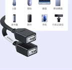 65W USB 1 to 2 Fast Charging Elbow Computer Extension Cord Flat Data Cable Mobile Phone Car Expander Carplay Splitter 10/20cm
