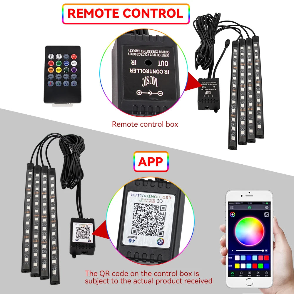 Led Motorcycle Atmosphere Light Decorative Ambient Light Strip Neon Lamp Flexible RGB APP 12V For Harley Yamaha Kawasaki Suzuki