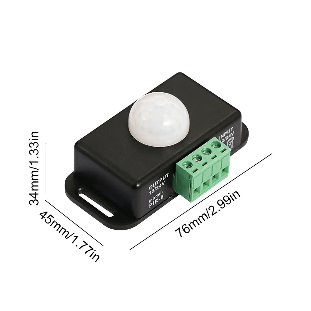 DC 12V 24V 6A PIR Motion Sensor Switch Automatic Adjust IR Infrared Detector Light Switch Module for LED Strip Light Lamp
