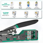 ZOERAX RJ45 CAT6 CAT5E Pass Through Crimp Tool Network Crimping Tool For Cat5 Cat5e Cat6 8P8C Connector with Spare blade