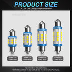 2x C5W LED Bulb CANBUS 12V Festoon 31mm 36mm 41mm C10W Car Interior Light License Plate Reading Lamp 3030 SMD 6000K White 12V