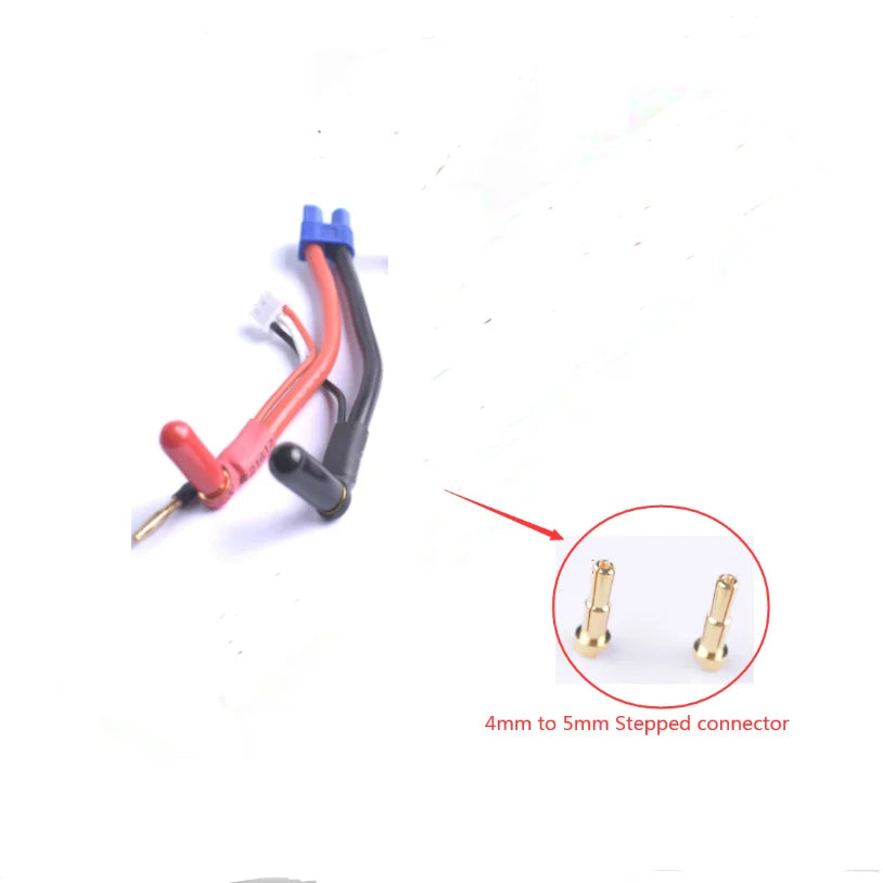 Hardcase Lipo Harness 2S JST XH Balance XT60 Tamiya Deans EC3 EC5HXT TrX Plug to 90 Degree 4.0/5.0mm Bullet Connector with Cover