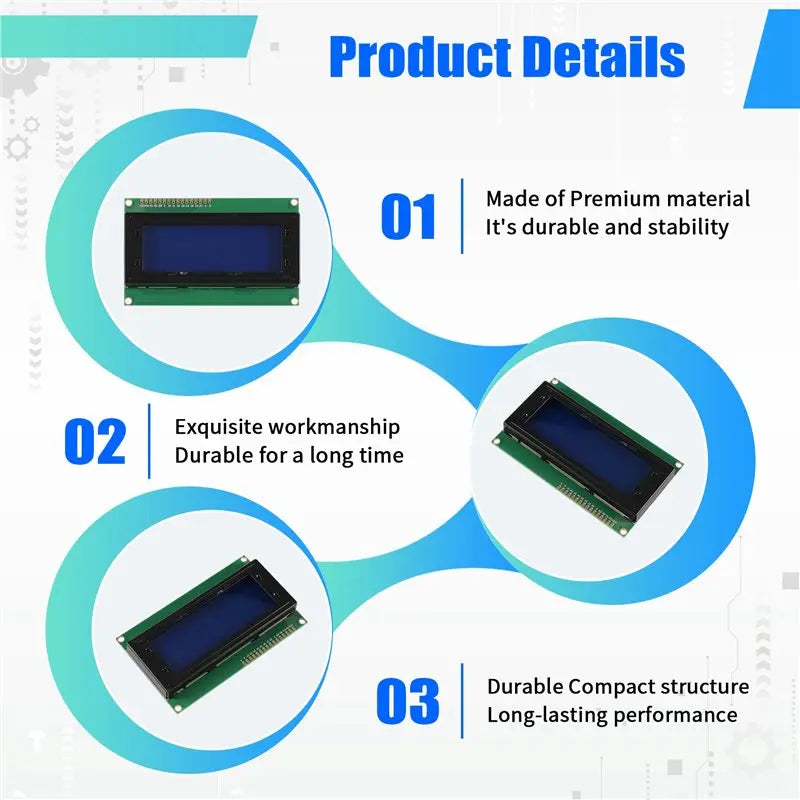 FEDI-For Arduino For Raspberry Pi Compatible LCD2004 2004 LCD Module 2004 20X4 Character Display IIC I2C Interface 10PCS Blue Sc