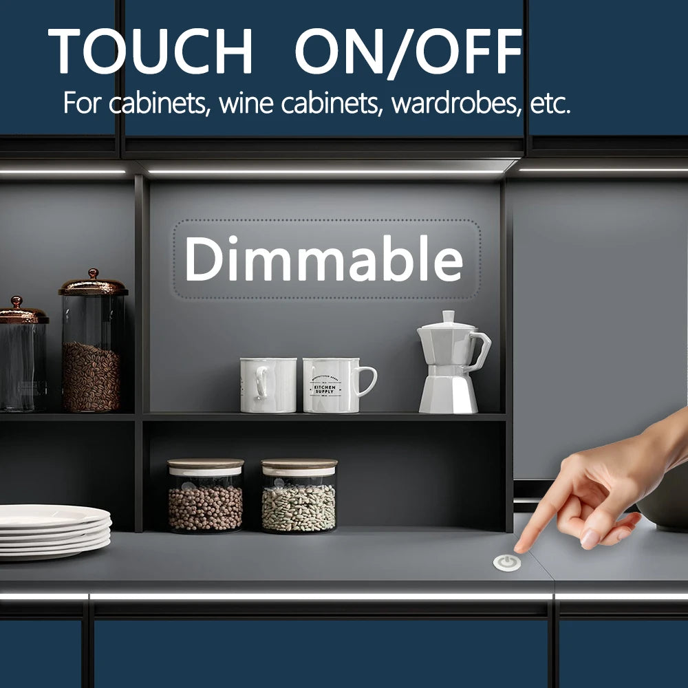 Smart In-Wall Touch Light Switch Dimmer 3.7V-24V DC, LED Compatible, Modern Design for Home/Office, Easy Installation