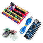 CNC Shield V4 Engraving machine 3D Printer + Nano 3.0 with USB cable+3pcs A4988 / DRV8825 Reprap Stepper Drivers Set For Arduino