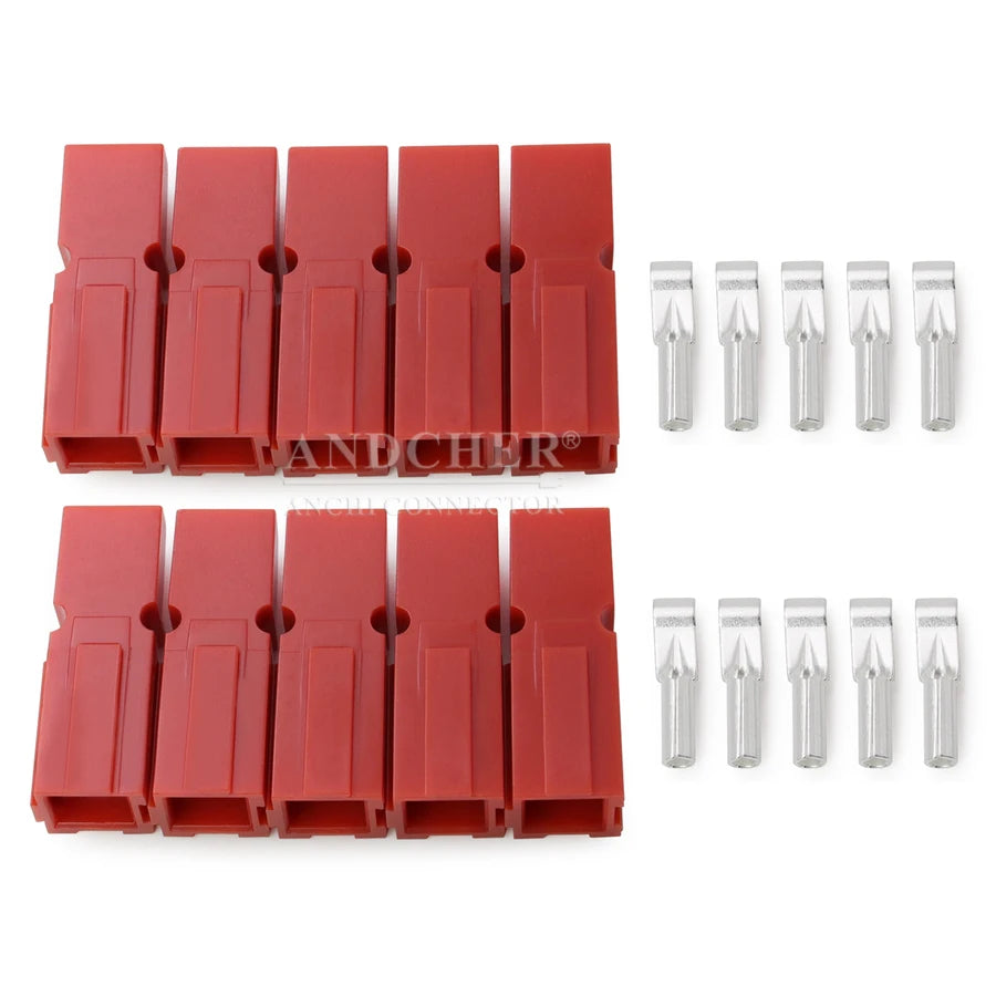 5 Pair Red Black 15A/30A/45A 600V Power Connector Terminals For Powerpole Connector Modular Power Connector Kit