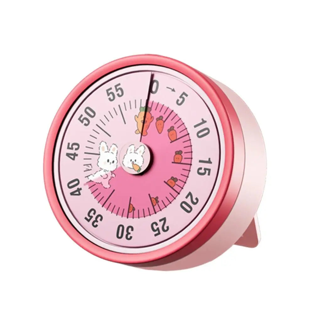Cute 60-Minute Visual Timer with Stand Stopwatch Alarm Clock Mechanical Timer Visualization Magnet Countdown Clock Kids Study
