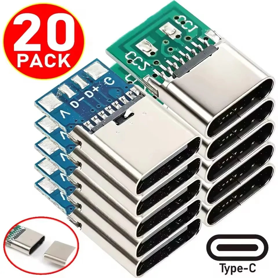 20-1pcs 5/6Pin Type C Female Connectors Usb Electric Terminals Welding DIY Data Cable Support PCB Board Jack Equipment Repair