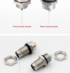 M8 Socket 3 4 5 6 8 Pins Female Male Solder Type Front Back Panel Mount Waterproof Connectors