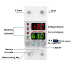 110VAC 120V Dual/Three Display Adjustable Over Voltage Current Under Voltage Protector KWh Energy Meter 40A 63A Protection Relay