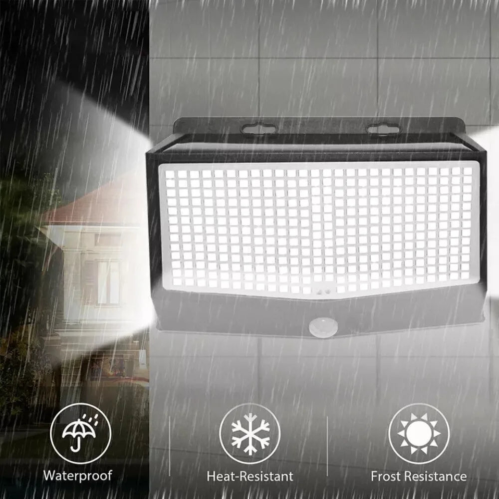 468LED Solar Power PIR Motion Sensor Wall Light 3 Working Modes Waterproof Security Solar Lights for Garden Path Yard Garage