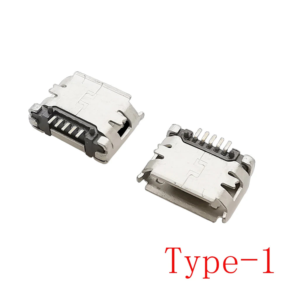 Micro-B USB 5 PIN Female Port Jack SMD DIP Socket Plug For Tail Charging Mobile Phone Connectors MicroUSB DIY Repair Adapter
