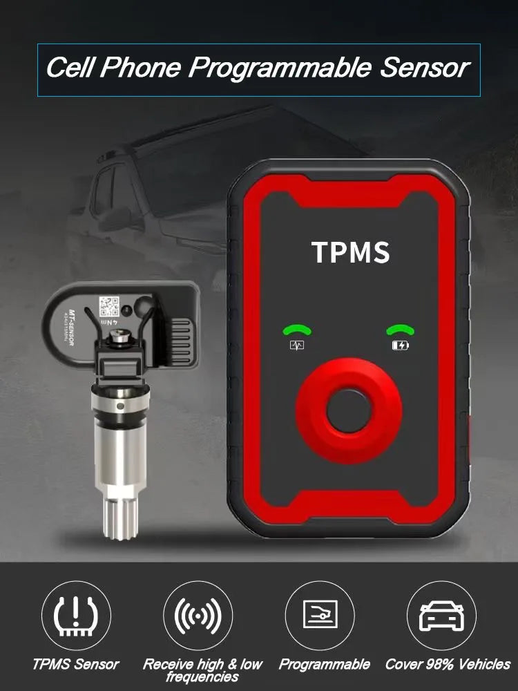 Programmable TPMS Sensors 2 in 1 433MHz+315MHz Support Programming With CELL PHONE Tire Pressure Monitor System